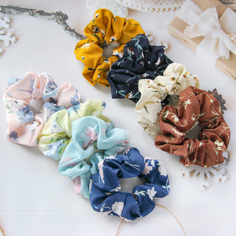 Cross-border e-commerce source Korean elegant female printed large intestine hair ring high elasticity adult children universal hair ring