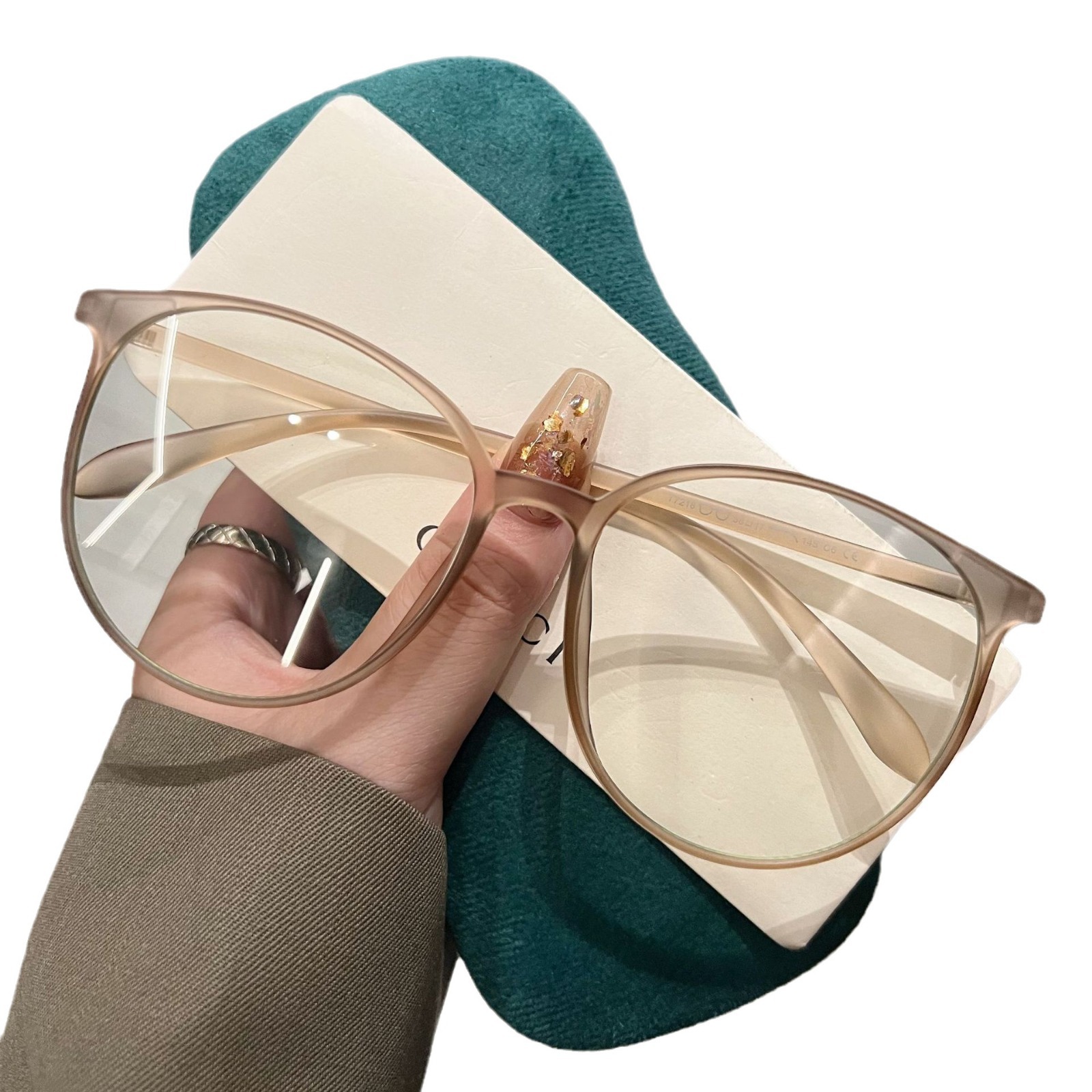 Large frame ultra-light TR glasses myopia women's anti-Blue Ray anti-radiation plain face slimming Korean style glasses frame plain tide