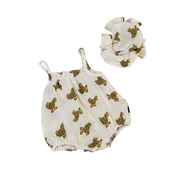 Ins Summer Korean-style New Baby Cute Bear Sling Men's and Women's Baby Bag Fart Climbing Wear Hat