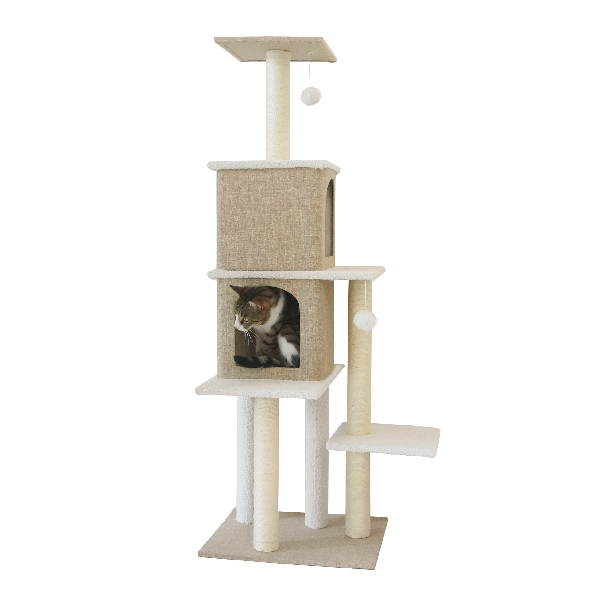 Four Seasons universal cotton and linen Japanese cat climbing frame wholesale cat nest catnip toy sisal cat scratching post integrated cat tree