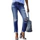 Factory direct 2023 new washed worn tassel ladies jeans Europe and the United States slim stretch leggings wholesale