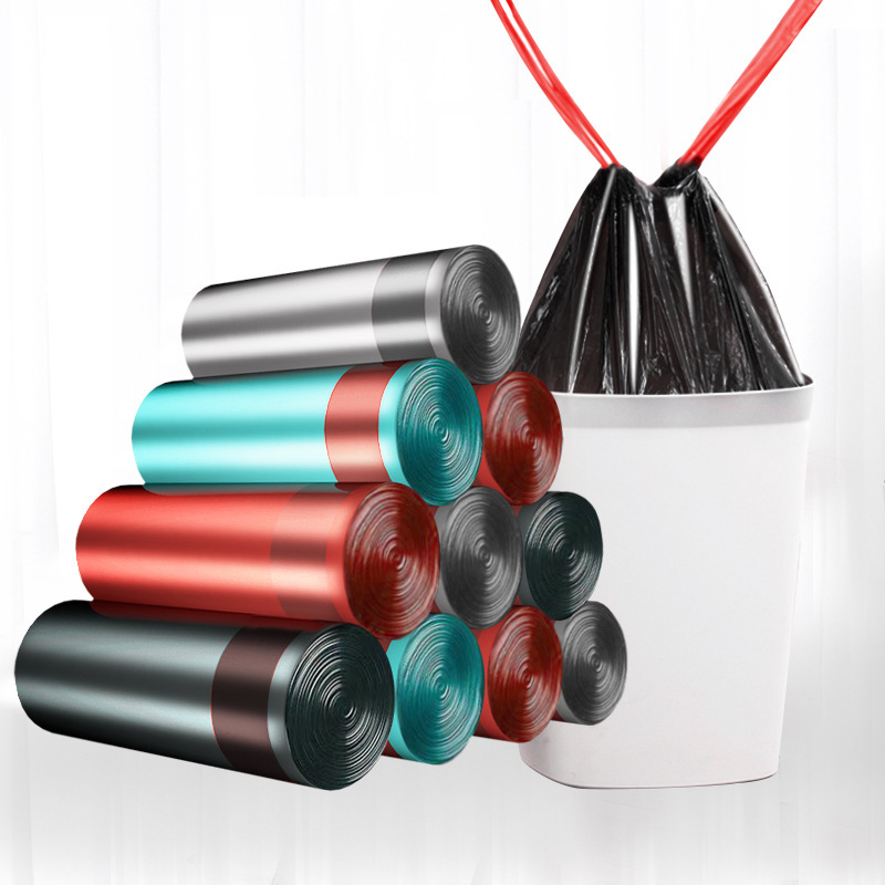 Thickened automatic drawstring garbage bag household kitchen drawstring garbage bag disposable garbage bag wholesale