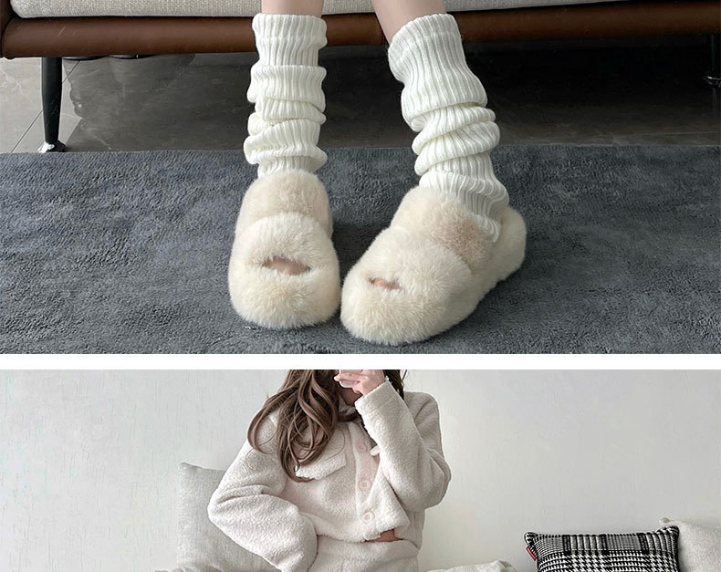 Lolita knitted pile socks straight all-match Japanese white lengthened jk calf socks y2g leg cover slimming pure_voghion.com