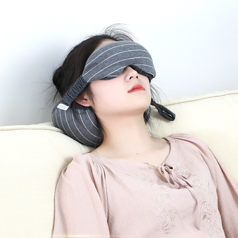 Eye mask two-in-one neck pillow sweat cloth foam particle eye mask pillow car travel leisure nap pillow