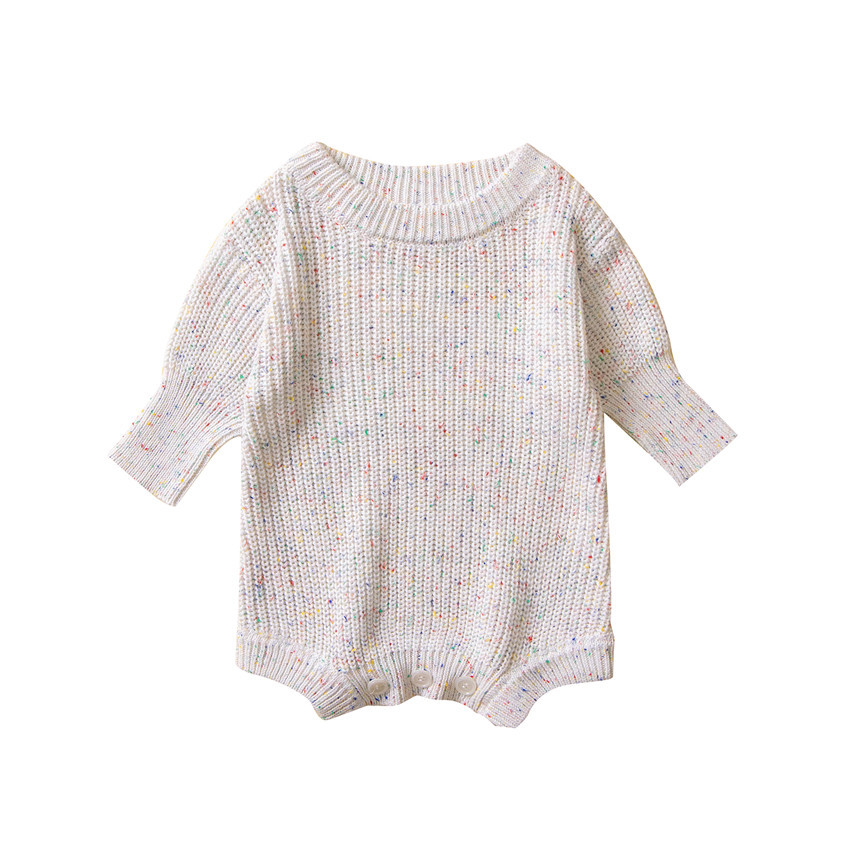 SAMGAMI BABY新生兒衣服秋冬款可愛包屁爬服毛衣女寶寶針織連體衣