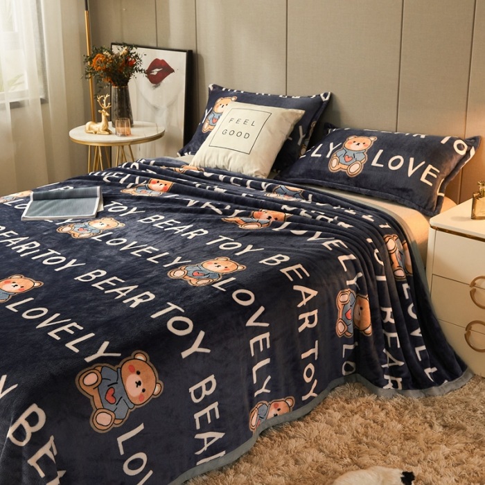 Flannel blanket thickened cloud mink blanket wholesale coral fleece quilt double-sided plus velvet winter thickened bed cover blanket