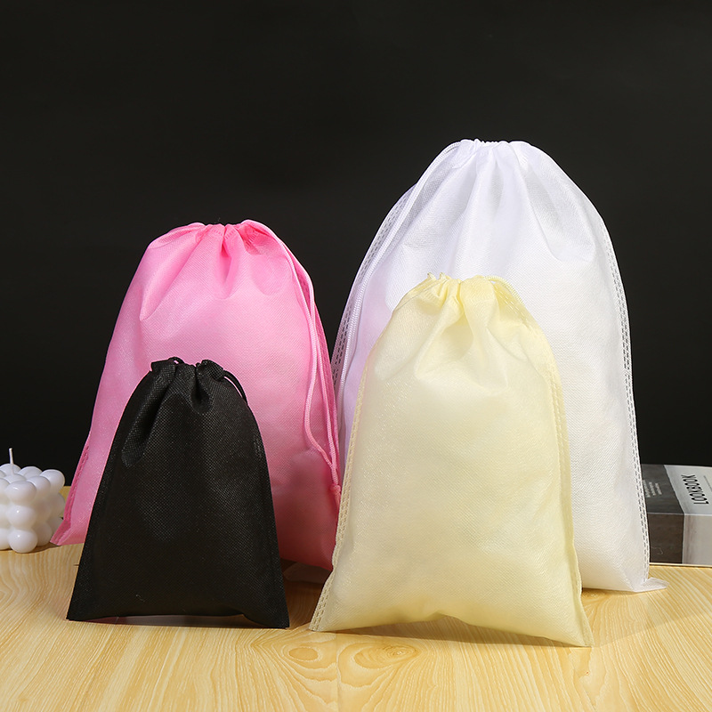 Non-woven bundle pocket spot drawstring shoes storage bag home dustproof blank non-woven bag wholesale
