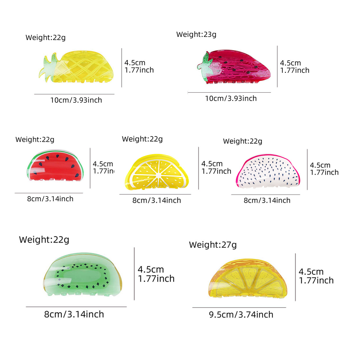 Berphia Creative Fruit Lemon Grab Clip Acrylic Hair Accessories Hair Grab Head Hairpin Korean Shark Clip Wholesale_voghion.com