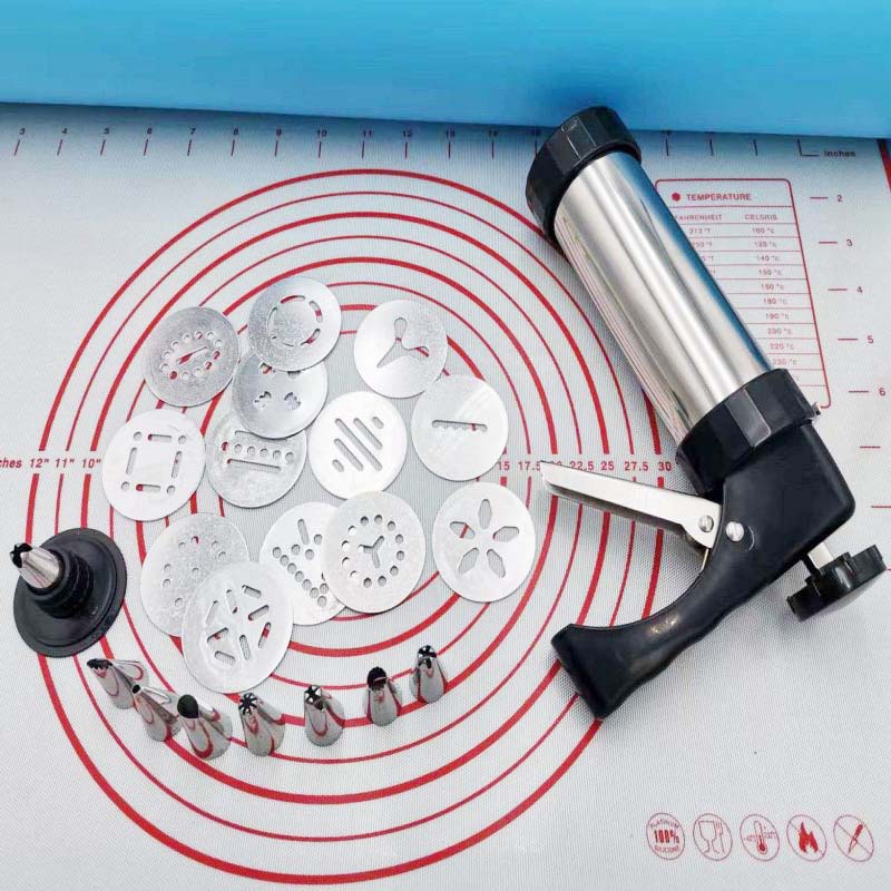 Domestic stainless steel biscuit machine decorating gun mold decorating nozzle soybean milk oil baking tool set of 13 pieces