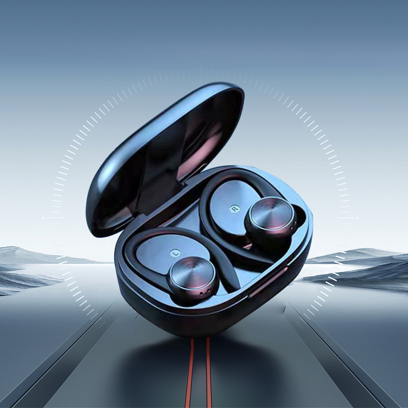 Wholesale New Noise Reduction in-ear Real Wireless 5.0 Bluetooth headset painless ear-hanging digital display sports sweat-proof headset