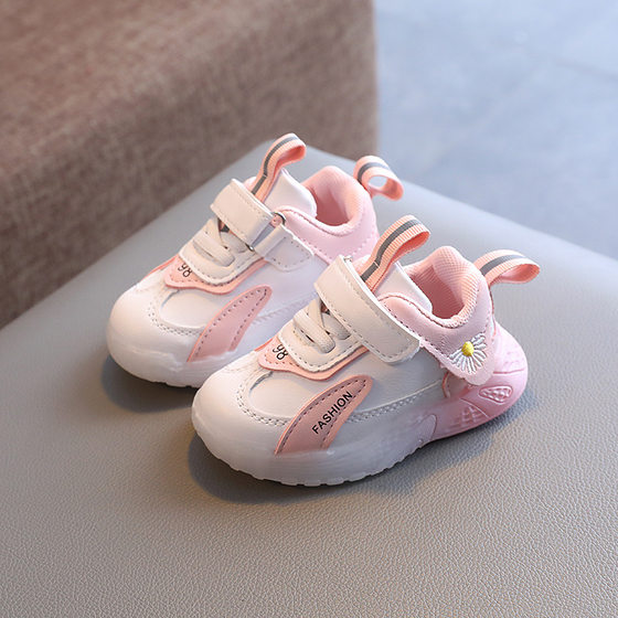 Spring and Autumn New 0-1 1 2-3 Year Old Baby Toddler Shoes Non-slip Soft Bottom Baby Shoes Breathable Leather White Shoes Children's Shoes