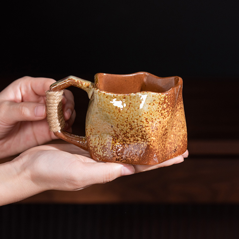Special-shaped mug vintage ceramic cup cross-border supply irregular Cup stoneware water cup high-looking coffee cup