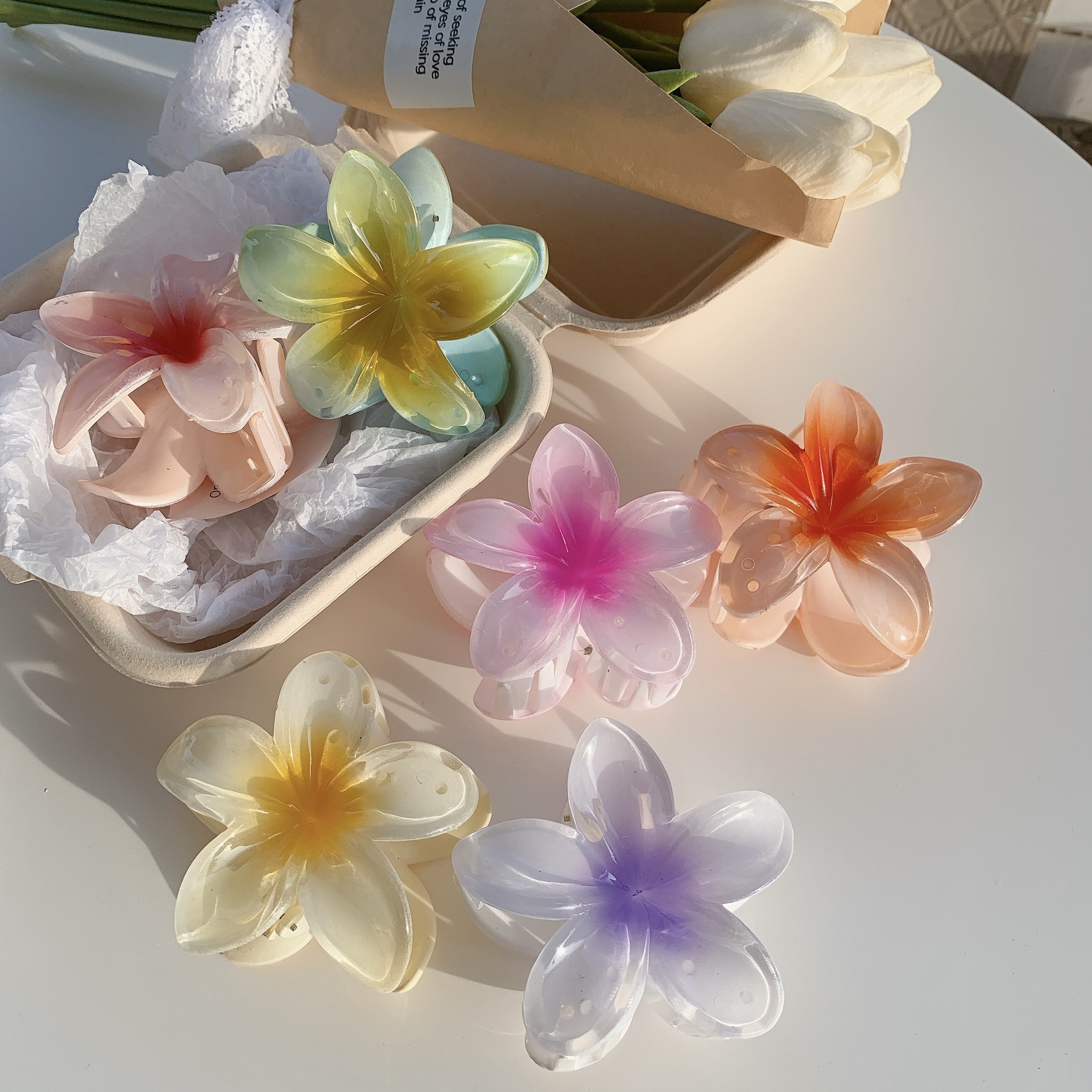 Korean style elegant creative flower hair clip cute hair clip shark clip hair clip personalized hair clip hair accessories wholesale_voghion.com