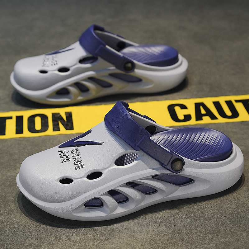 2023 Summer new creative men's slippers non-slip super soft platform indoor and outdoor College couple hole shoes