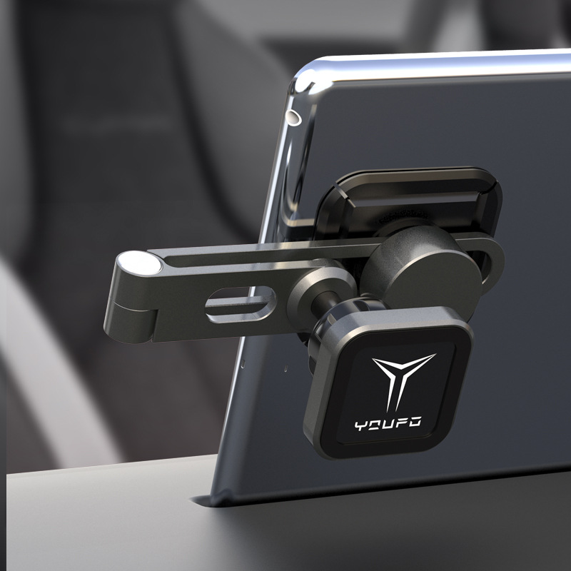 Подходит для мобильного телефона Tesla model3y, Автомобильный кронштейн, центральная консоль, подвесной экран, складной скрытый магнитный кронштейн