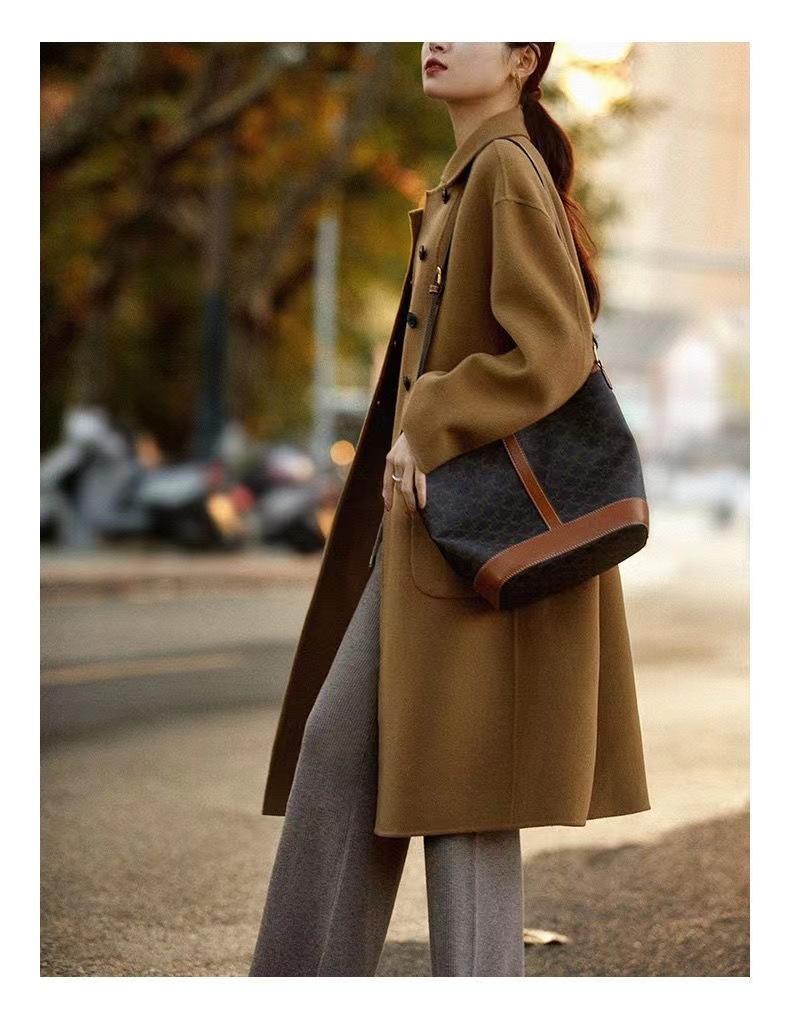2023 autumn and winter New woolen coat for women plus size loose slimming mid-length small overcoat woolen coat_voghion.com