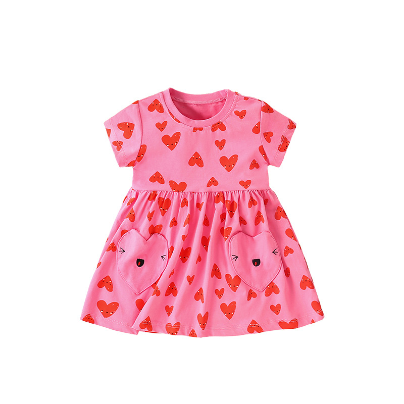 malwee children's dress summer new European and American children's clothing western style princess dress round neck short sleeve women's children's clothing skirt