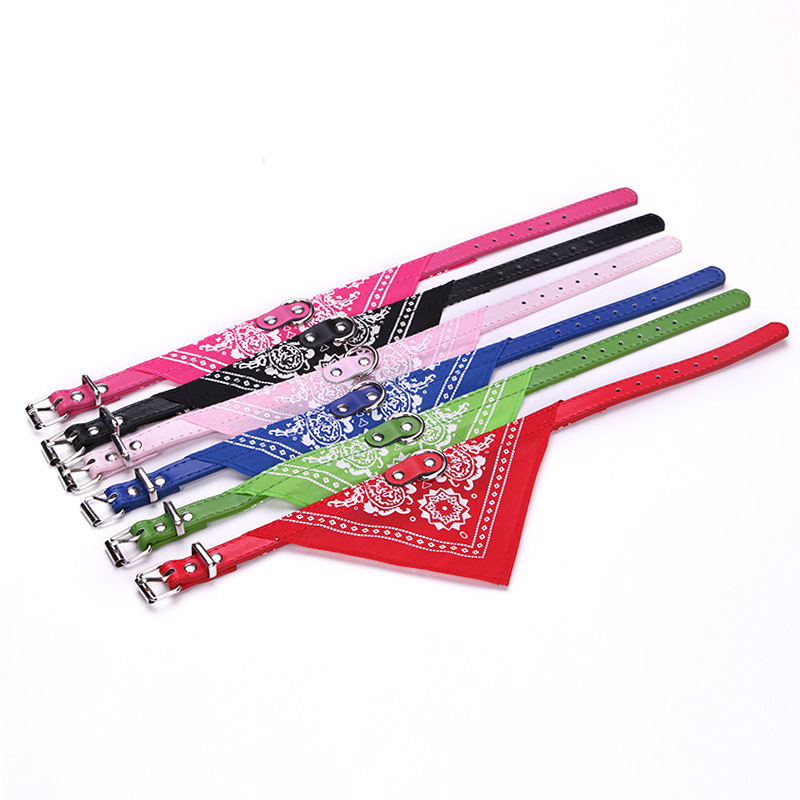 Manufacturers in stock cross-border products pet PU collar triangle saliva towel cat dog collar for small and medium cats