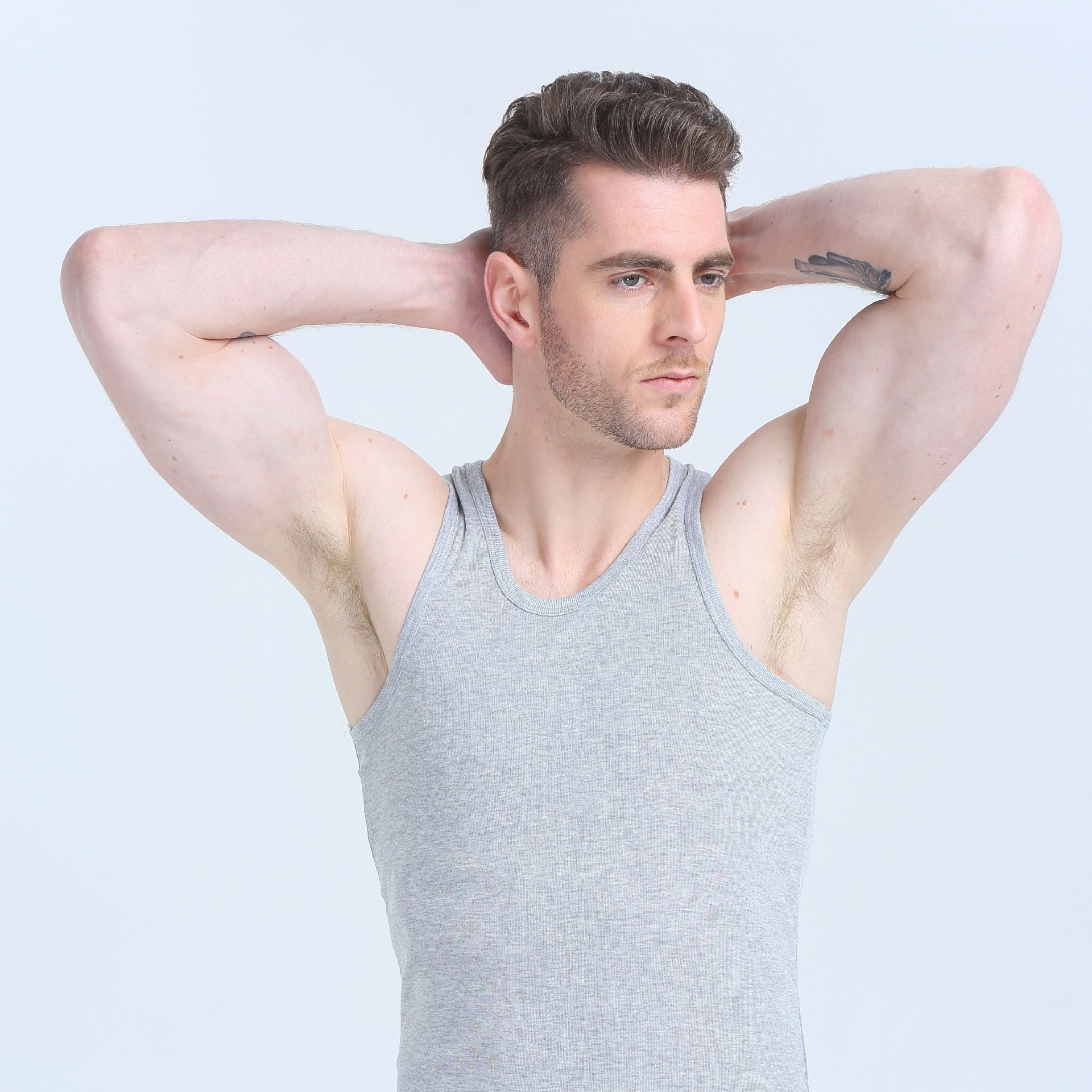 100% Pure Cotton Summer Men's Vest Youth Tight-Fit Elastic Base Sport Slim-Fit Sling Sweatshirt Solid Color New Style