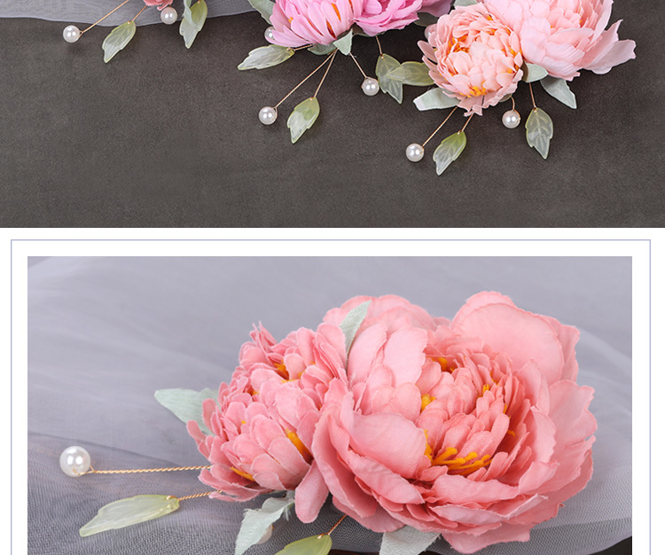 Tang Style Flower Clip Silk Flower Hairclip Antique Rear Pressure Headwear Hanfu Hair Accessories Ancient Clothing Accessories Cheongsam Flower Edge C_voghion.com