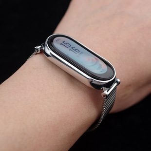 For Mi Band 9 Strap 8 7 6 5 4 3 Metal Wristband GT4 Connector Milan Sanzhu Stainless Steel