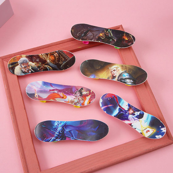 Cartoon finger skateboard model toy creative mini desktop small gift stall supply children Prize toy