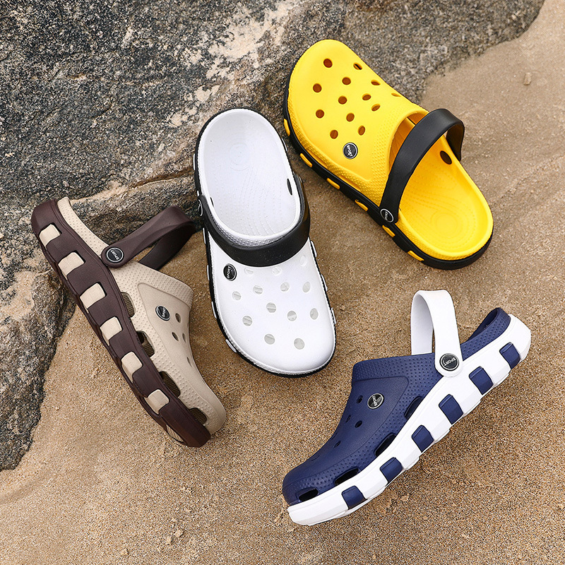Cross-border 2025 summer two-wear sandals and slippers men's trendy outdoor beach couples Korean men's hole shoes women wholesale