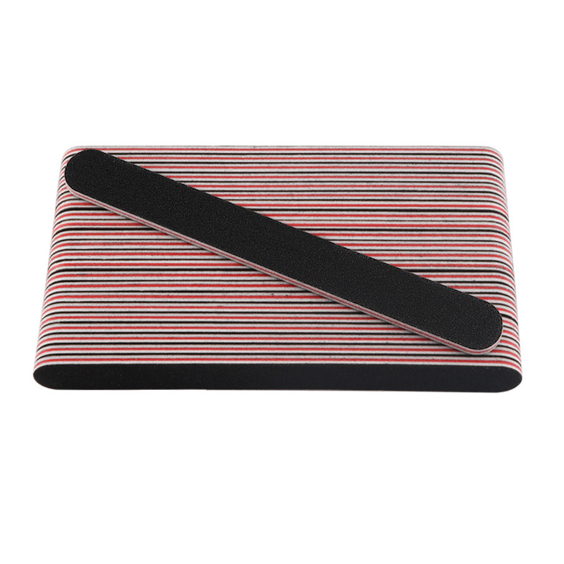 Nail Polish rubbing strip 17.8cm black sand nail file strip eva red core 100/180 double-sided frosted nail file