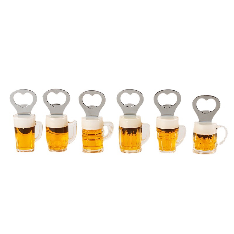 Factory wholesale simulation beer bottle grip beer bottle opener magnetic refrigerator creative multifunctional bottle opener