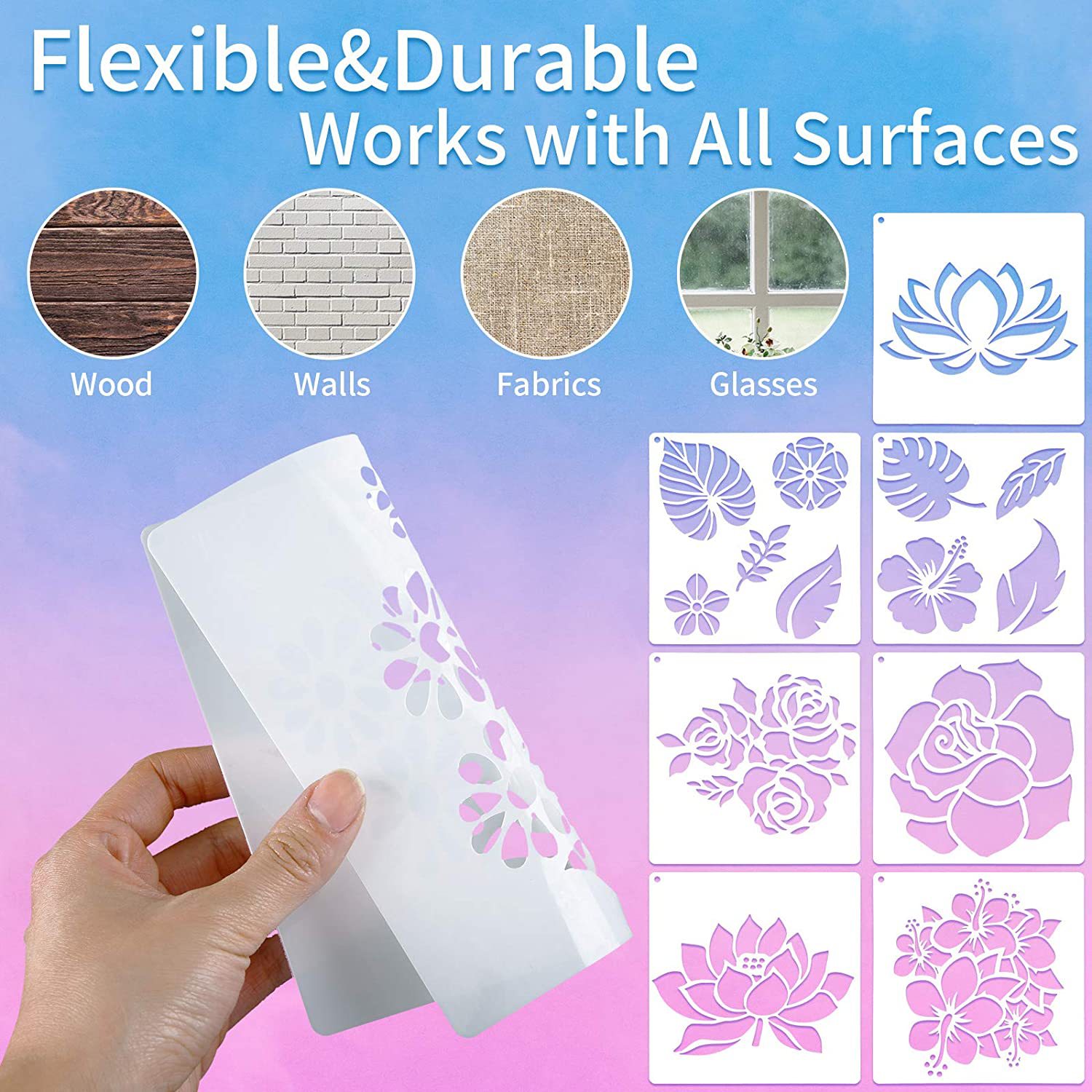 Cross-border support small batch wholesale Amazon hot selling DIY flower plant new suit hollow painting Template