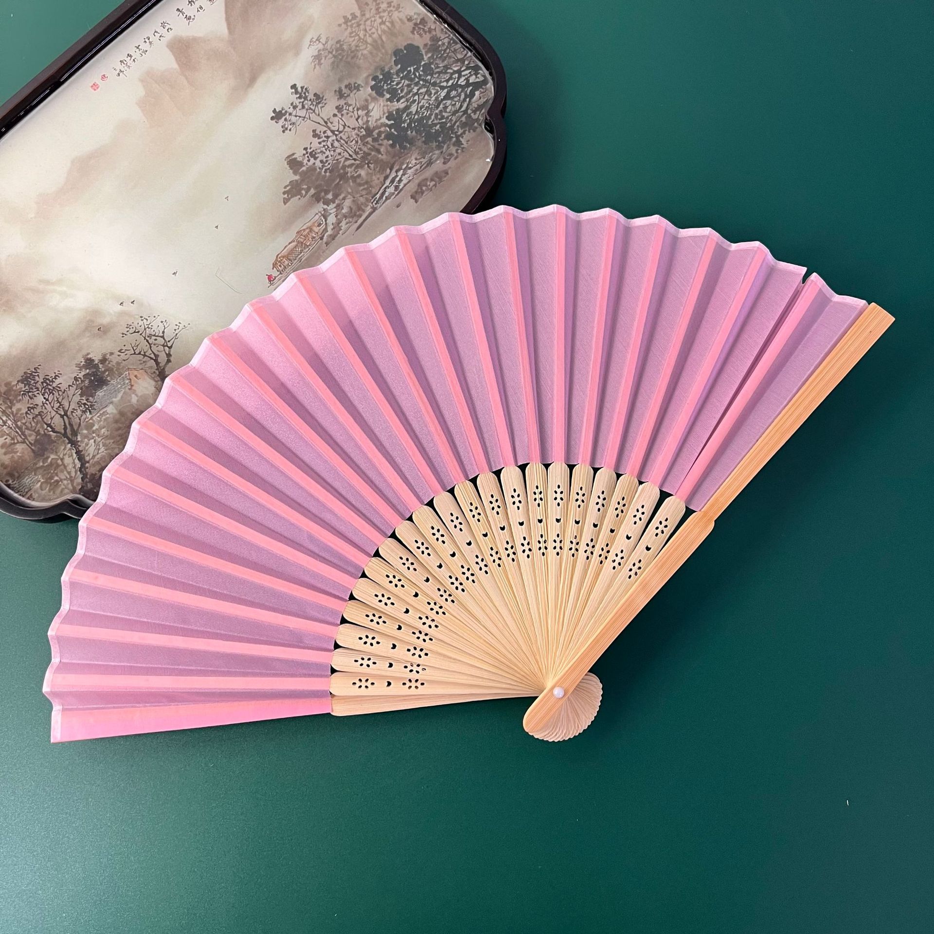 Color paper fan blank folding fan children's painting fan diy handmade preschool education supplies painted plain Amazon