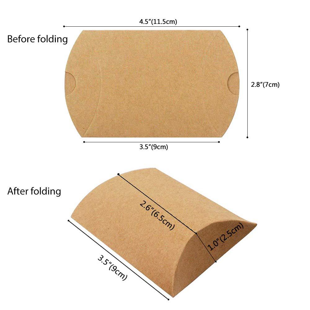 Factory spot Kraft paper pillow box cross-border candy box with hemp rope cattle card White card black card packaging box