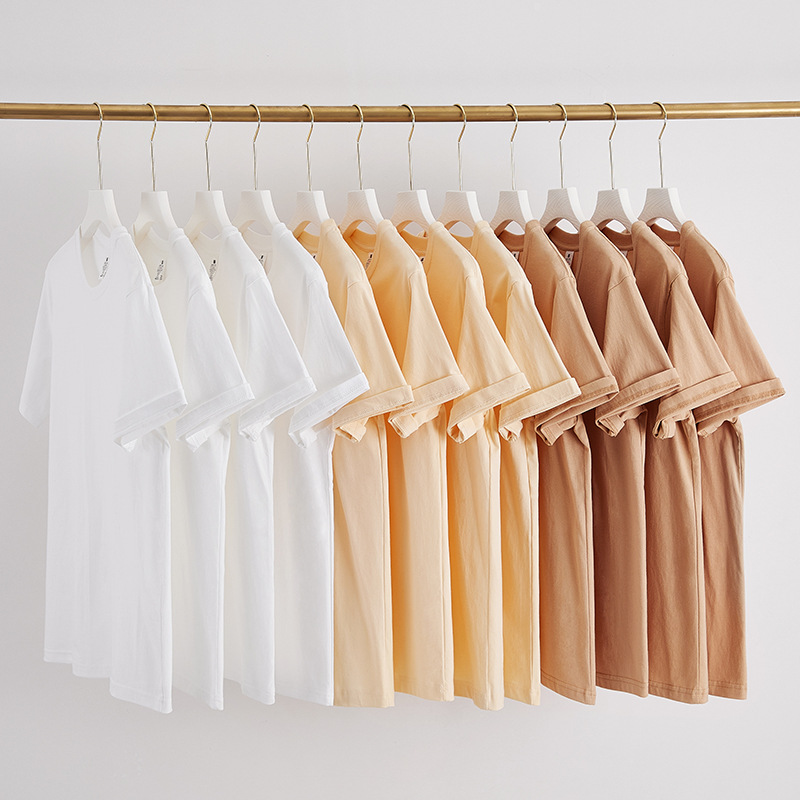 Three Sea Whale | Shake the sound of 230 grams of heavy short sleeve T-shirt men and women cotton spring and summer pure white loose tide brand half sleeve