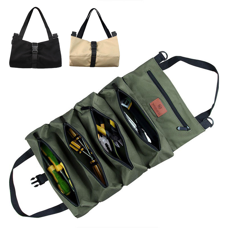 Canvas Tool Kit Multi-functional Durable Carpentry Electrician Special Maintenance Storage Bag Portable Reel Car Tool Bag