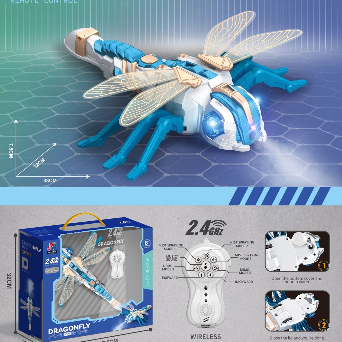  remote control spray Spider toy bee Dragonfly octopus insect toy children's toy gift