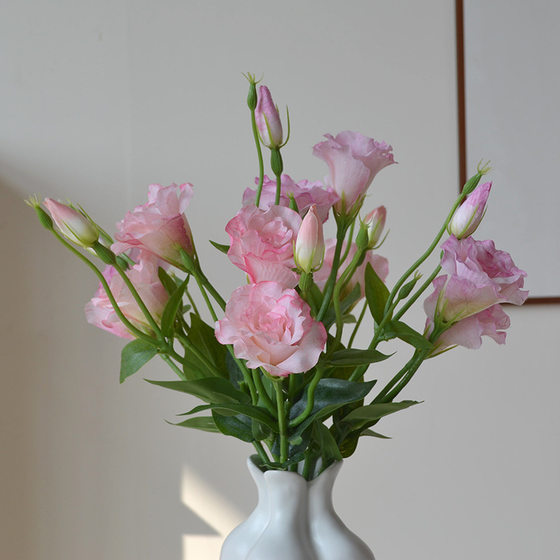 Artificial flower 3-head eustoma bouquet realistic floral wedding home decoration dining table flower photography props