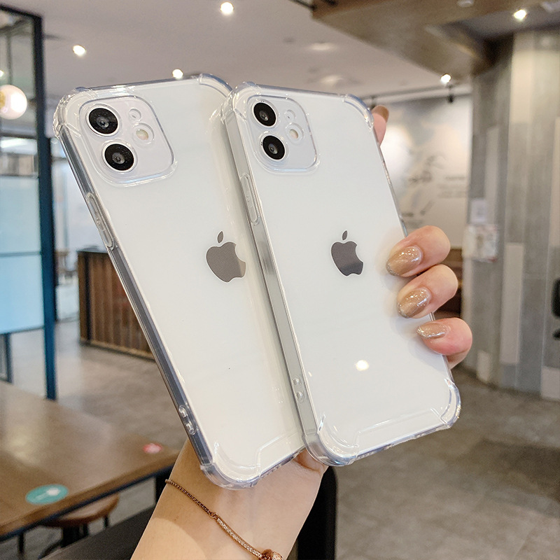 Suitable for iphone16 mobile phone case Apple 15 silicone four-corner airbag 14 transparent 12 drop-proof 13 fine hole protective cover