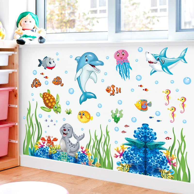 Children's Cartoon Small Animal Wall Stickers Room Baby Stickers Background Wall Decorations Stickers Wallpaper Self-adhesive Naked Dress