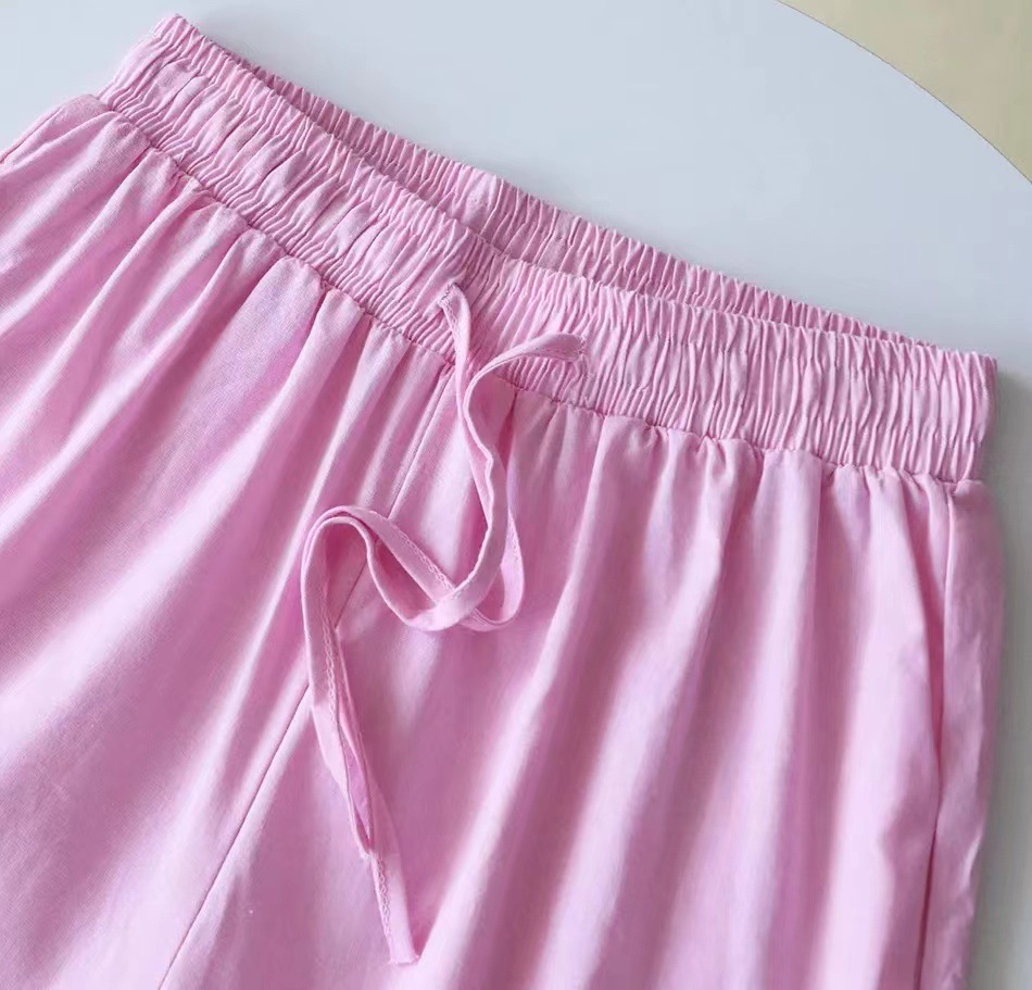 Cross-border  Women's 2-piece Vintage Plus Size 2022 Cotton and Linen Shirt Set High Waist Loose Trousers_voghion.com