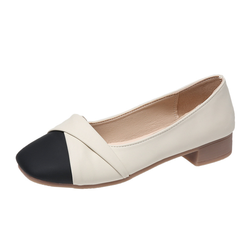 Evening Wind gentle 2023 new shallow mouth work casual women's elegant all-match soft bottom thick heel not tired single-layer shoes for women