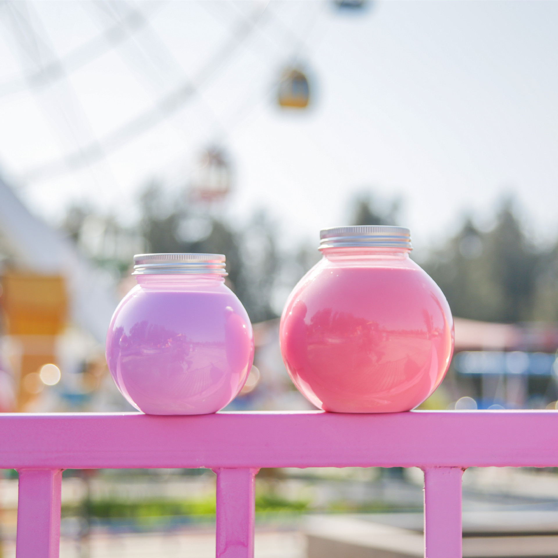 Ball milk tea cup disposable transparent PET plastic beverage bottle with lid 500ml commercial net red takeaway