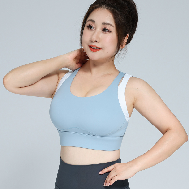 Jsc春新型フィットネス下着高強度防震運動ブラジャー偽二枚上着収副乳ヨガベスト|undefined