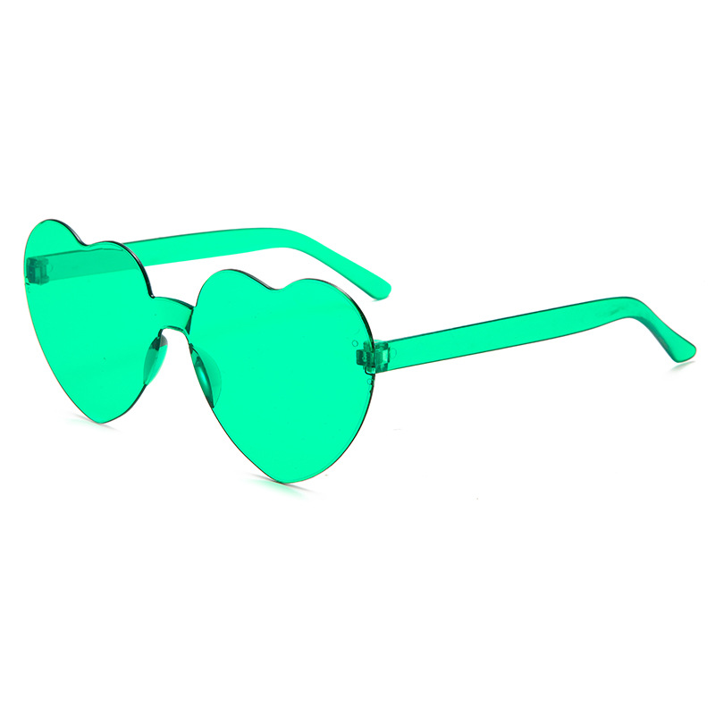 Transparent jelly color love sunglasses men and women peach heart sunglasses cross-border European and American heart-shaped one-piece sunglasses