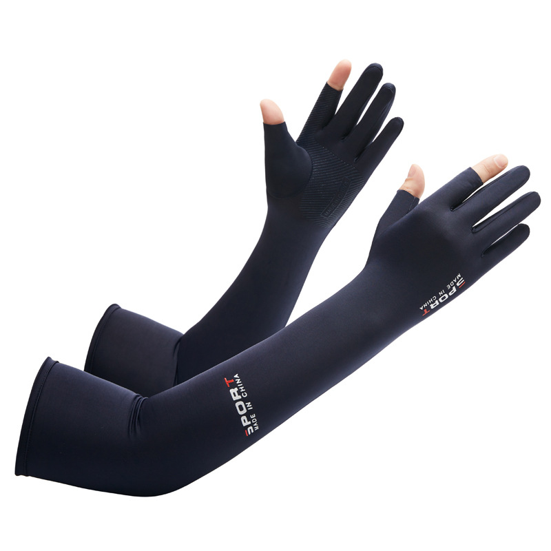 Manchons de protection solaire en soie glacée pour hommes et femmes Sports de plein air équitation conduite gants fins respirants antidérapants anti-transpiration_voghion.com