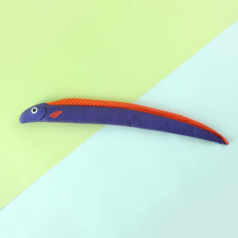 New pet toy cat toy eel canvas mint fish funny cat molar self-Hi ringing paper toy funny cat stick
