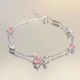 Pink zircon bow bracelet