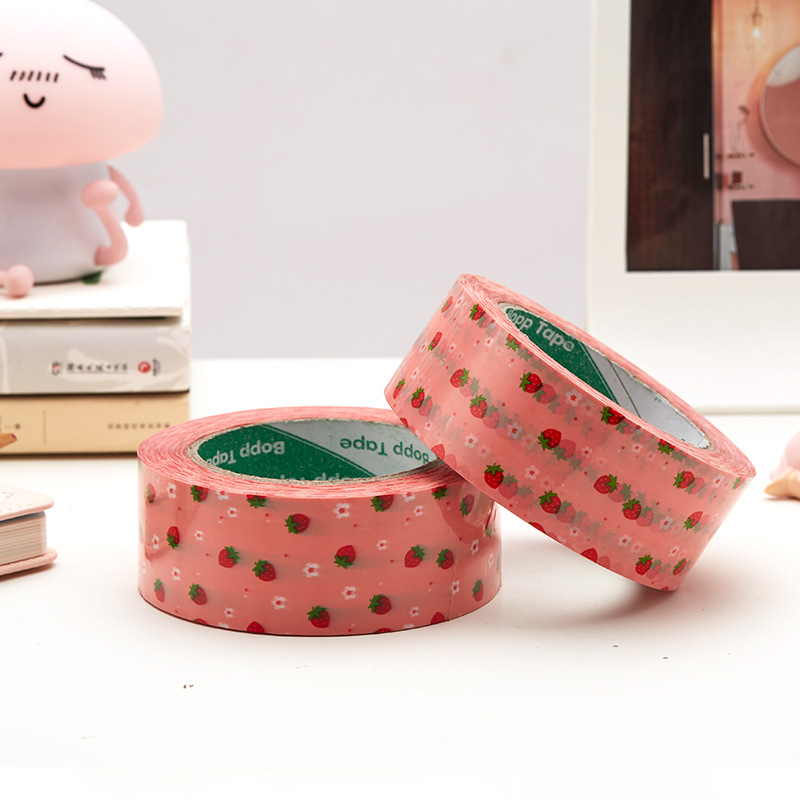 Printed Strawberry Sealing Tape Cute Fresh ins Gummed Paper Packing Sealing Glue Girl Cyber Celebrity Sealing Glue Cloth
