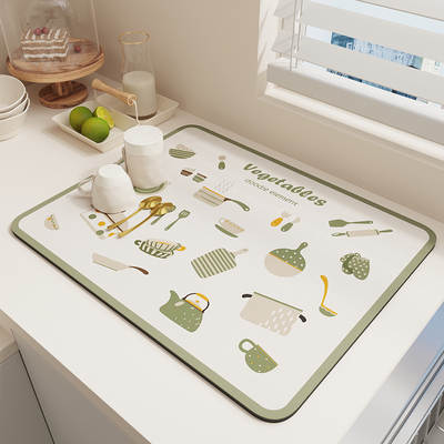 Kitchen countertop mat soft diatom mud absorbent mat cup mat wash table bowl chopsticks non-slip drain mat a generation of hair