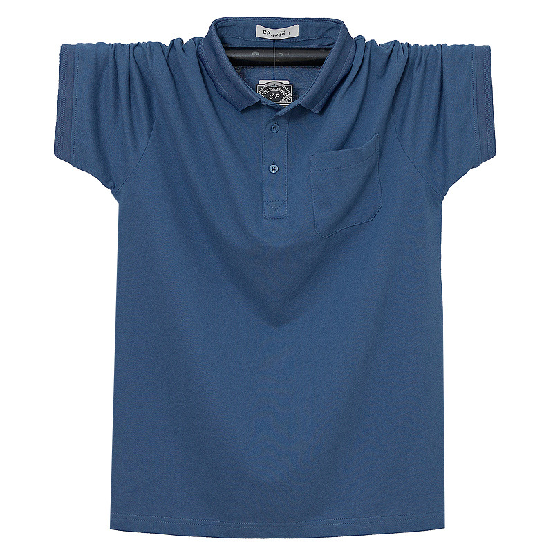 7XL Plus Plus Size Lapel Pocket Short-sleeved T-shirt Business plus size Middle-aged Dad Fatty Fat Man Cotton polo2129