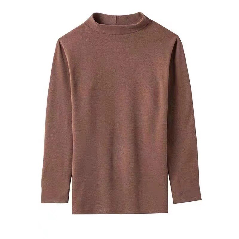 Cross-border a generation of autumn and winter long sleeve T-shirt men's De velvet semi-high collar bottoming shirt autumn cotton spring and autumn